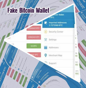 Fake bitcoin wallet screenshot